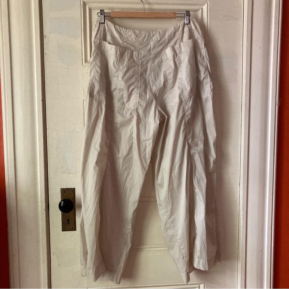 Rundholz ivory white parachute pants button fly pockets avant garde lagenlook M - Picture 5 of 9